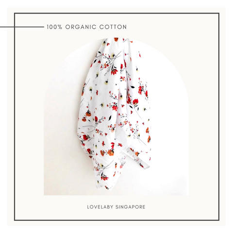 Floral baby muslin swaddle