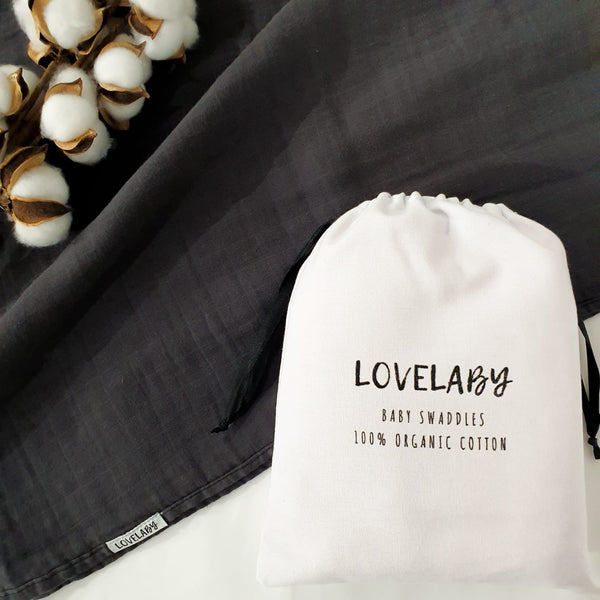 Baby Organic muslin swaddle | Personalised name available